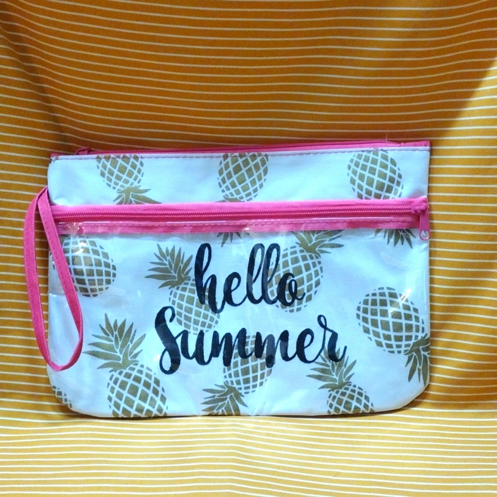 Hello Summer Beige Pineapple Multiple Purpose Bag… - image 1